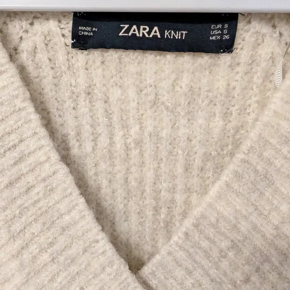 Zara long v-neck sweater dress - Picture 7 of 9